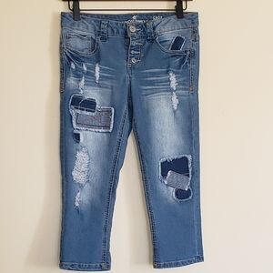 Almost Famous Junior's Patchwork Crop Jean